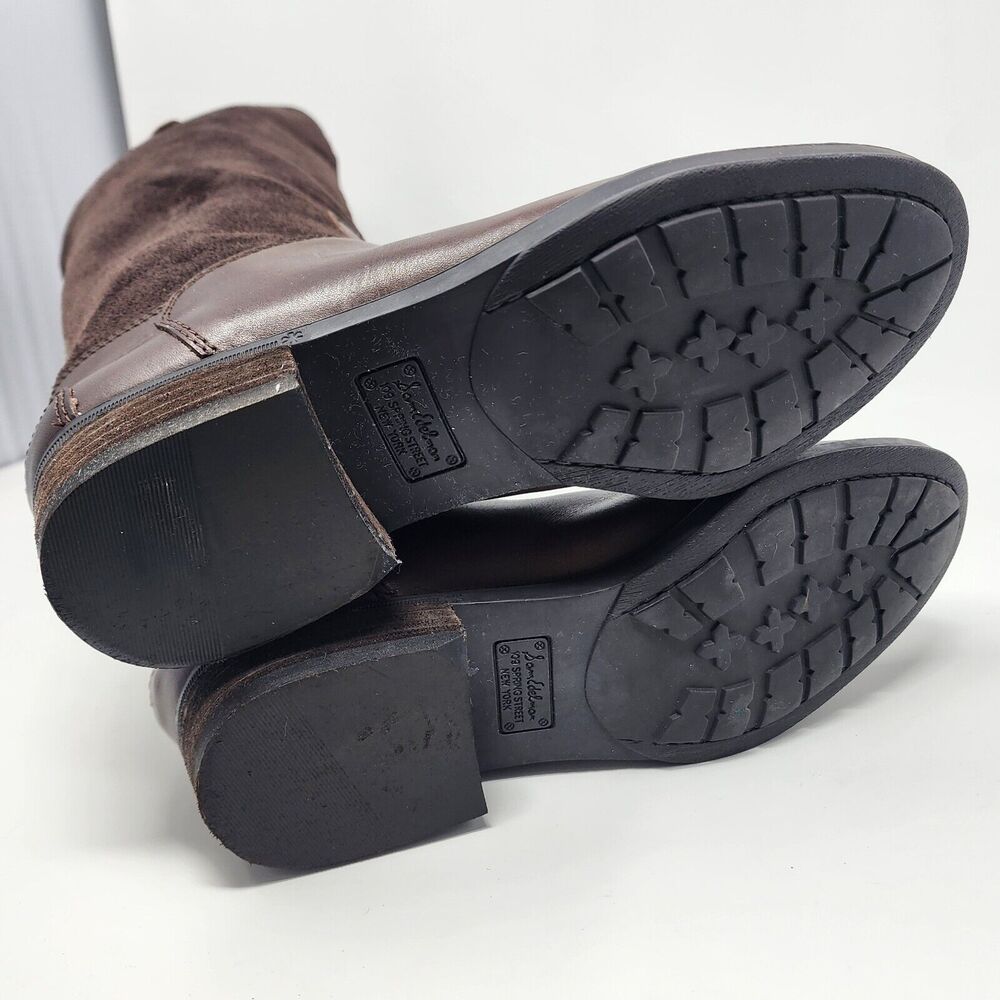 Sam Edelman Riding Boots Women 6M Pembrooke Brown Leather & Suede Full Zip - Picture 10 of 14